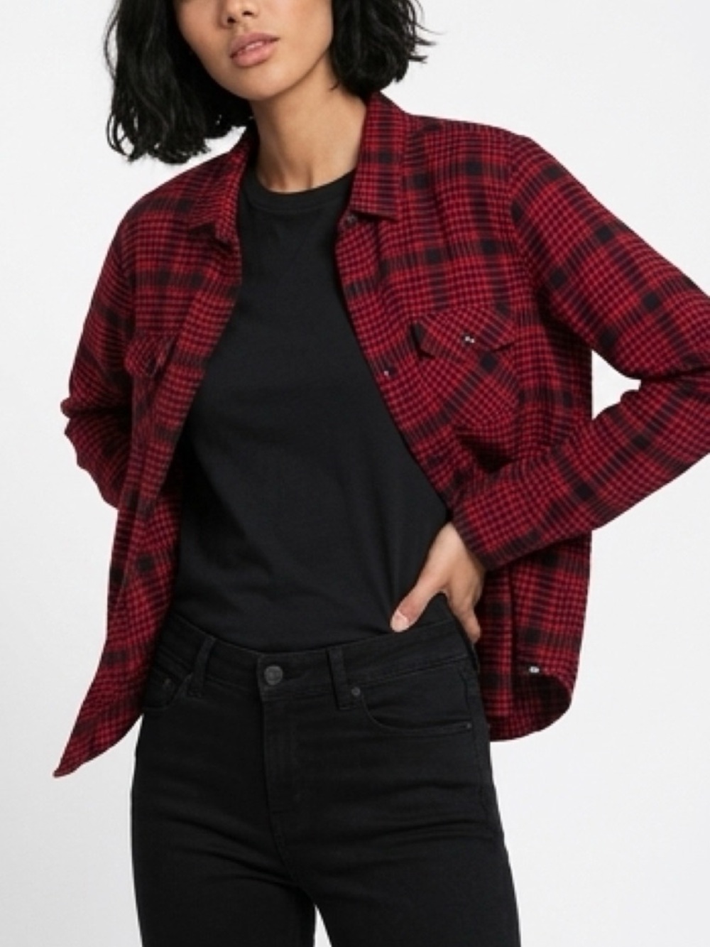 Volcom - Red and Black Plaid Flannel